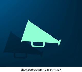 Ilustración vectorial con sombra sobre fondo azul con gradiente