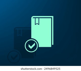 Vector illustration with shadow on blue background with gradient