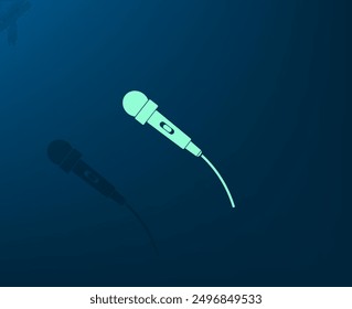 Vector illustration with shadow on blue background with gradient