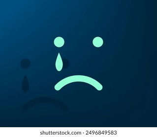 Vector illustration with shadow on blue background with gradient