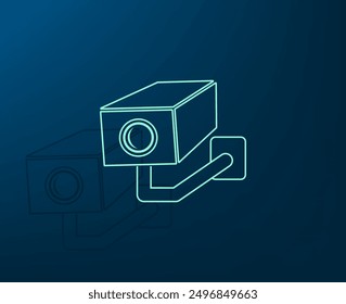 Vector illustration with shadow on blue background with gradient
