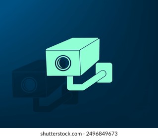 Vector illustration with shadow on blue background with gradient