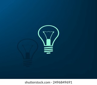 Vector illustration with shadow on blue background with gradient