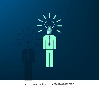 Vector illustration with shadow on blue background with gradient