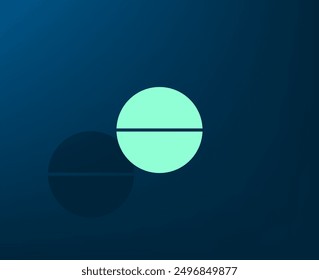 Vector illustration with shadow on blue background with gradient