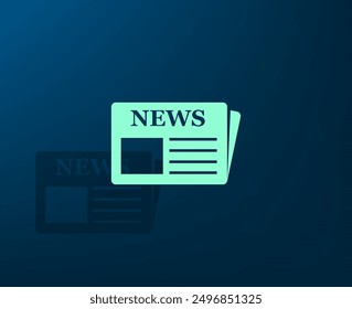 Vector illustration with shadow on blue background with gradient