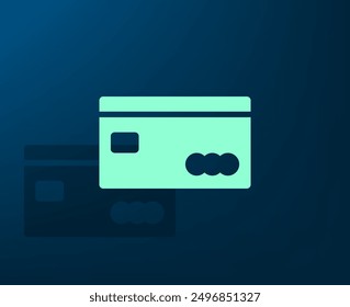 Vector illustration with shadow on blue background with gradient