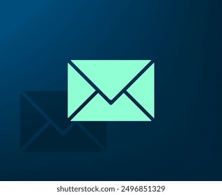 Vector illustration with shadow on blue background with gradient