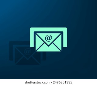 Vector illustration with shadow on blue background with gradient