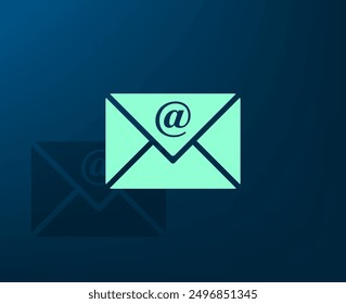 Vector illustration with shadow on blue background with gradient