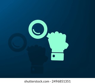 Ilustración vectorial con sombra sobre fondo azul con gradiente