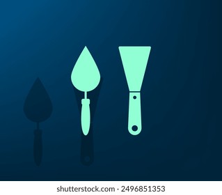 Vector illustration with shadow on blue background with gradient