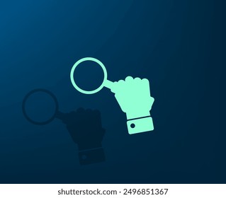 Vector illustration with shadow on blue background with gradient
