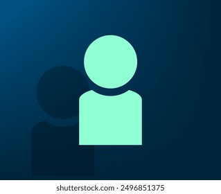 Ilustración vectorial con sombra sobre fondo azul con gradiente