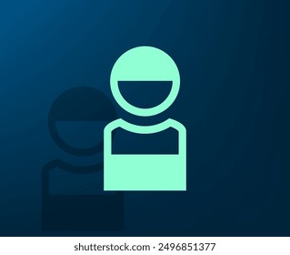Vector illustration with shadow on blue background with gradient