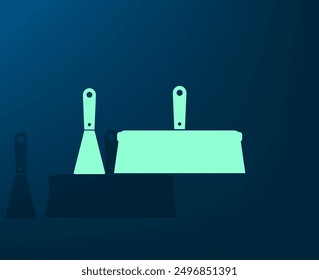 Vector illustration with shadow on blue background with gradient