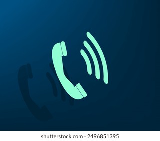 Ilustración vectorial con sombra sobre fondo azul con gradiente
