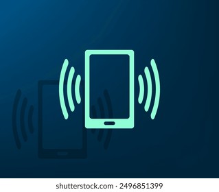 Ilustración vectorial con sombra sobre fondo azul con gradiente