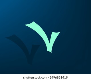 Vector illustration with shadow on blue background with gradient