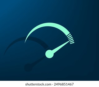 Ilustración vectorial con sombra sobre fondo azul con gradiente