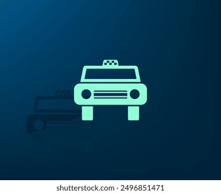 Vector illustration with shadow on blue background with gradient