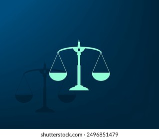 Vector illustration with shadow on blue background with gradient