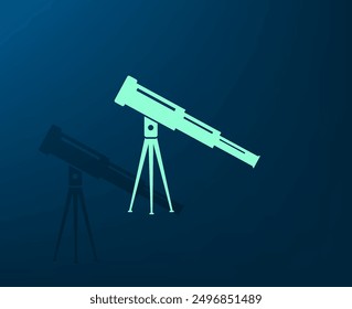 Vector illustration with shadow on blue background with gradient