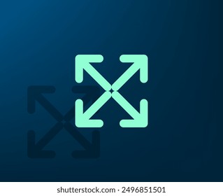 Vector illustration with shadow on blue background with gradient