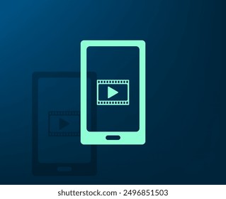 Ilustración vectorial con sombra sobre fondo azul con gradiente