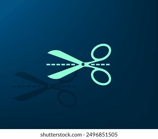 Vector illustration with shadow on blue background with gradient