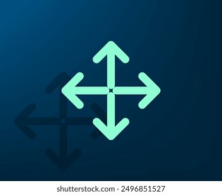 Vector illustration with shadow on blue background with gradient