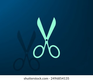 Vektorgrafik mit Schatten auf blauem Hintergrund mit Farbverlauf