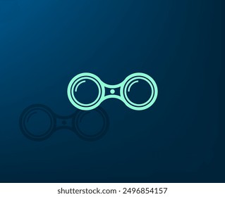Ilustración vectorial con sombra sobre fondo azul con gradiente