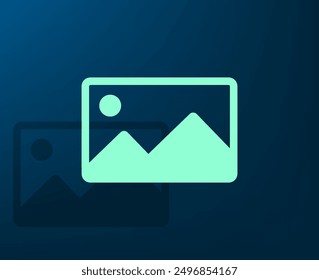Vector illustration with shadow on blue background with gradient