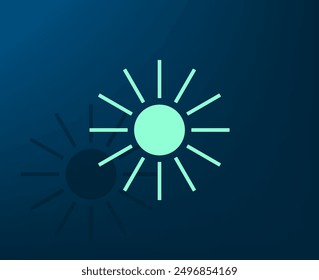 Vector illustration with shadow on blue background with gradient