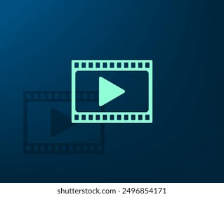 Vector illustration with shadow on blue background with gradient