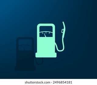 Vector illustration with shadow on blue background with gradient