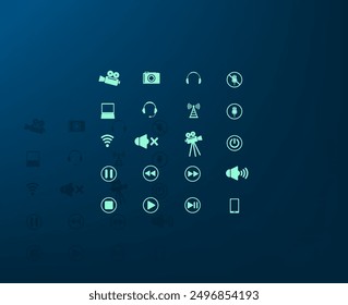 Ilustración vectorial con sombra sobre fondo azul con gradiente