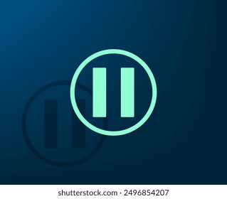 Ilustración vectorial con sombra sobre fondo azul con gradiente