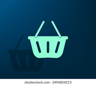 Ilustración vectorial con sombra sobre fondo azul con gradiente