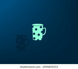 Ilustración vectorial con sombra sobre fondo azul con gradiente