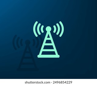 Vector illustration with shadow on blue background with gradient