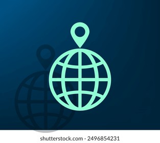 Vector illustration with shadow on blue background with gradient