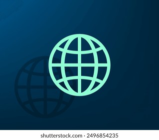 Vector illustration with shadow on blue background with gradient