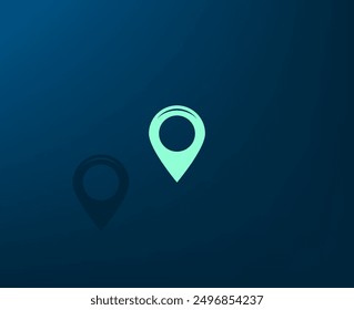 Vector illustration with shadow on blue background with gradient
