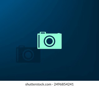 Ilustración vectorial con sombra sobre fondo azul con gradiente