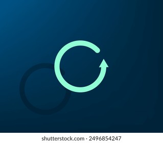 Vector illustration with shadow on blue background with gradient