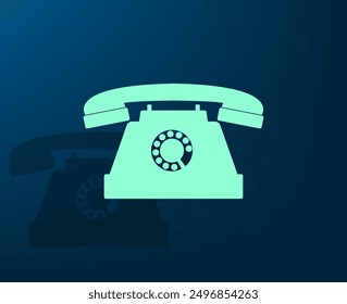 Vector illustration with shadow on blue background with gradient