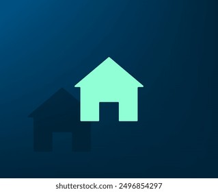 Vector illustration with shadow on blue background with gradient