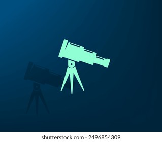 Vector illustration with shadow on blue background with gradient